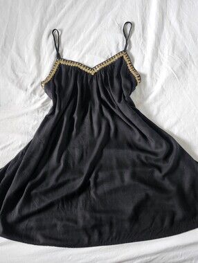 Volcom Black Mini Dress with Gold Trim